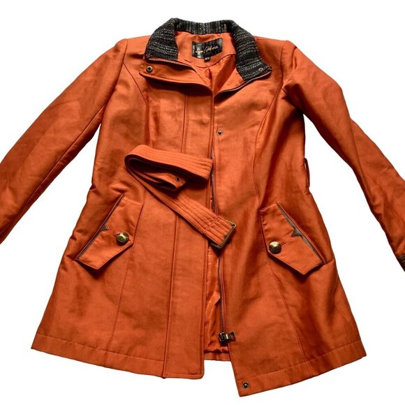 Sam Edelman Orange Fall Coat Belted Size XS - Picture 1 of 5